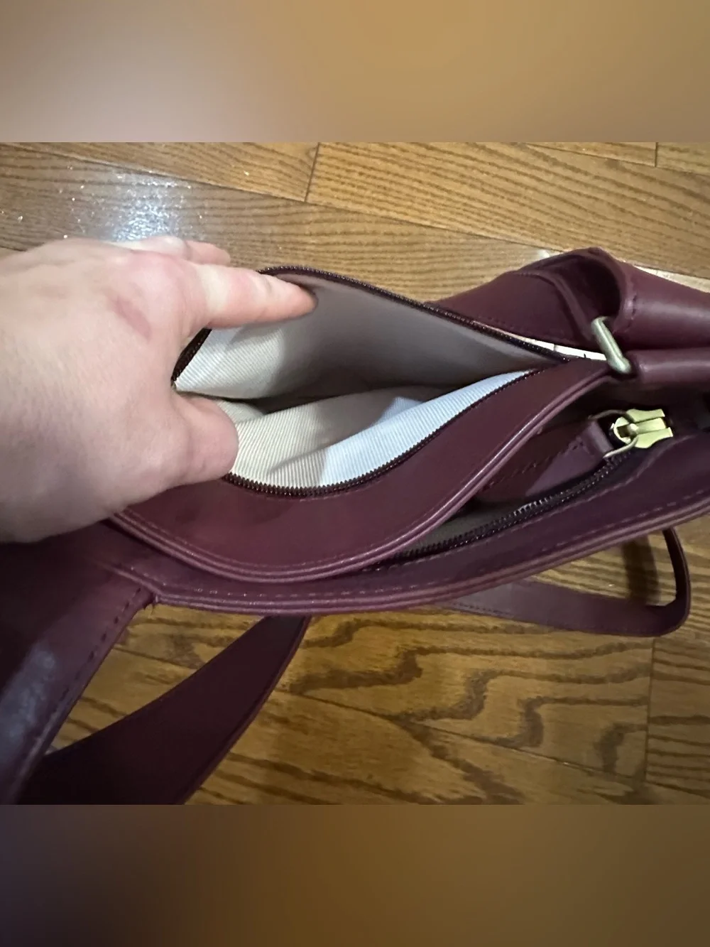 Radley London Burgundy Leather Zip Top Crossbody Bag
